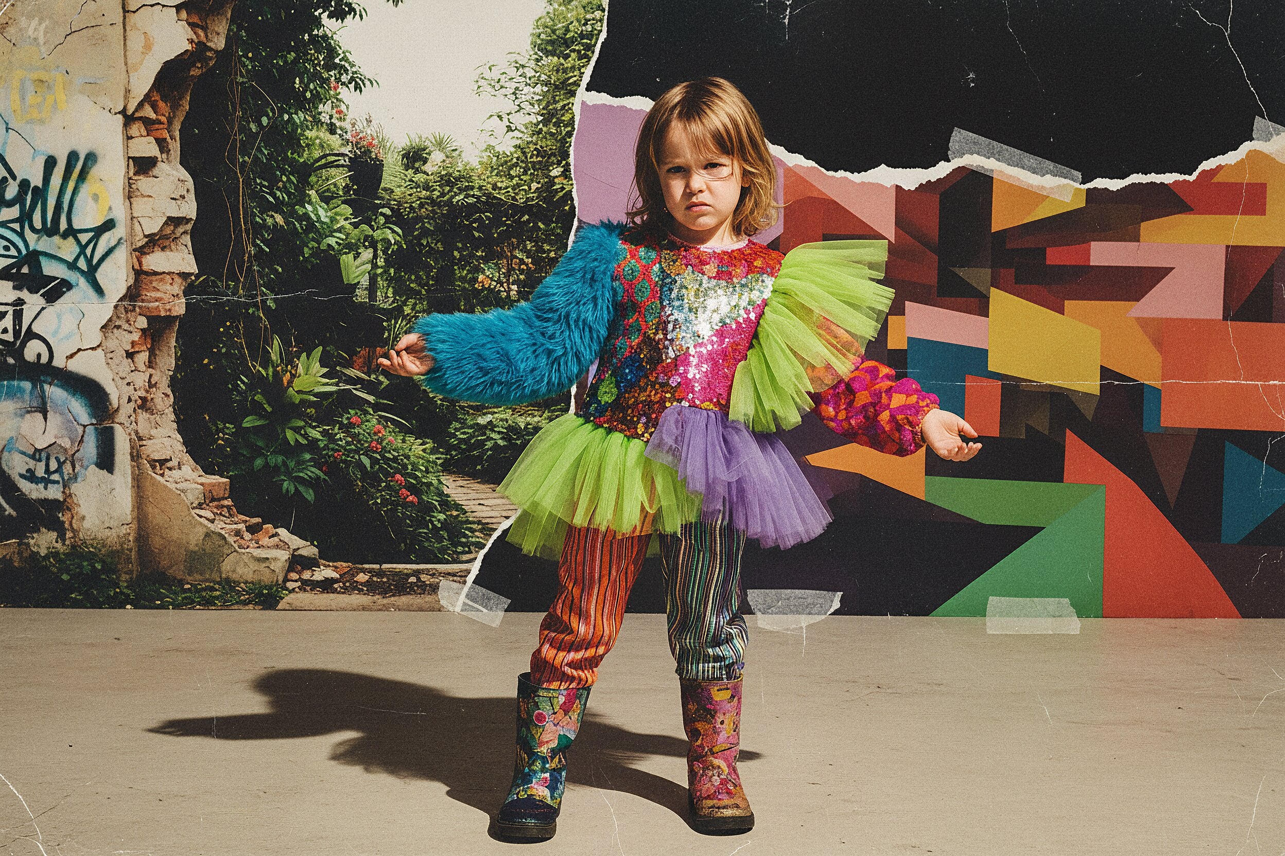 Ejemplo de estilismo infantil que provoca Sobrestimulación cromática y otros aspectos negativos en tu hijo o hija. Art 1 en Magazine Kala.