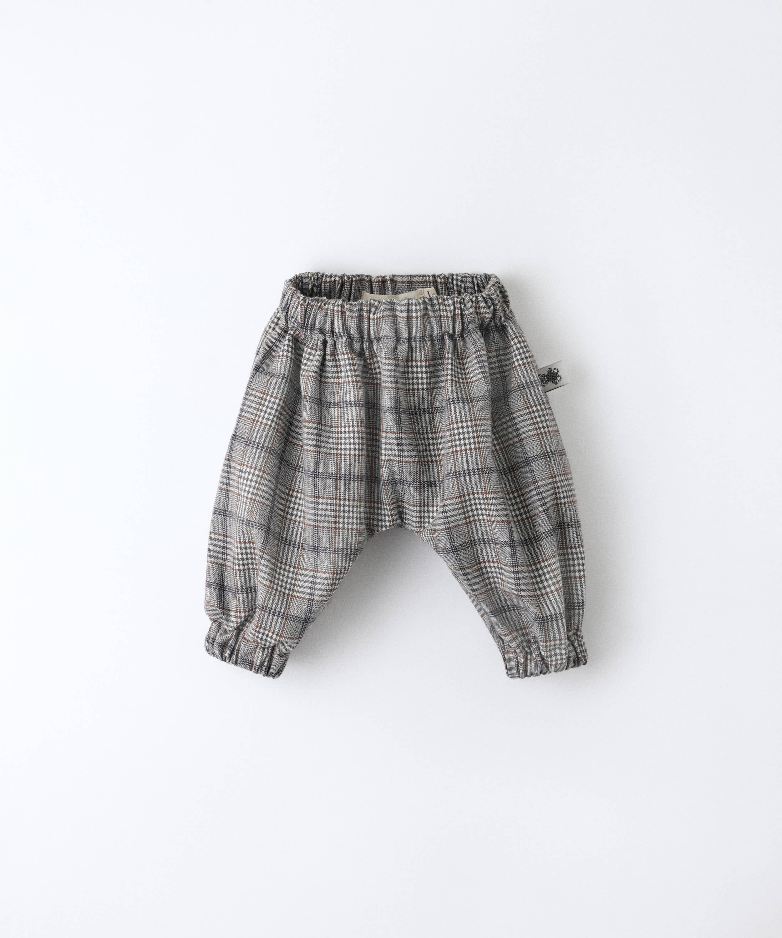 Pantalón de bebé de cuadros príncipe de Gales en gris — Kala