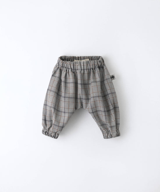 Pantalón de bebé de cuadros príncipe de Gales en gris — Kala